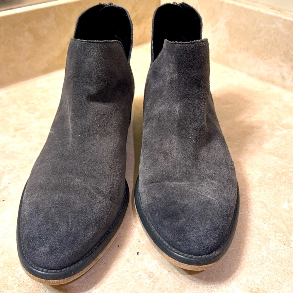 Vaneli - grey suede booty in women’s size 11 narrow.